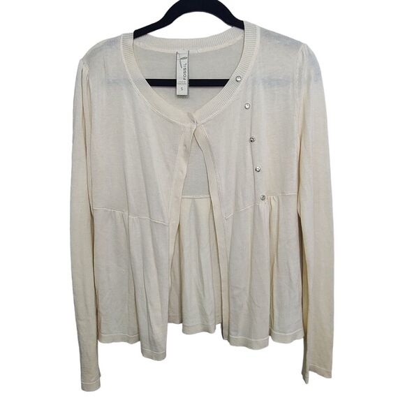 Fossil Womens SZ S Ivory Off White Cardigan Sweater Hong Kong Cotton Blend VTG - Picture 1 of 6